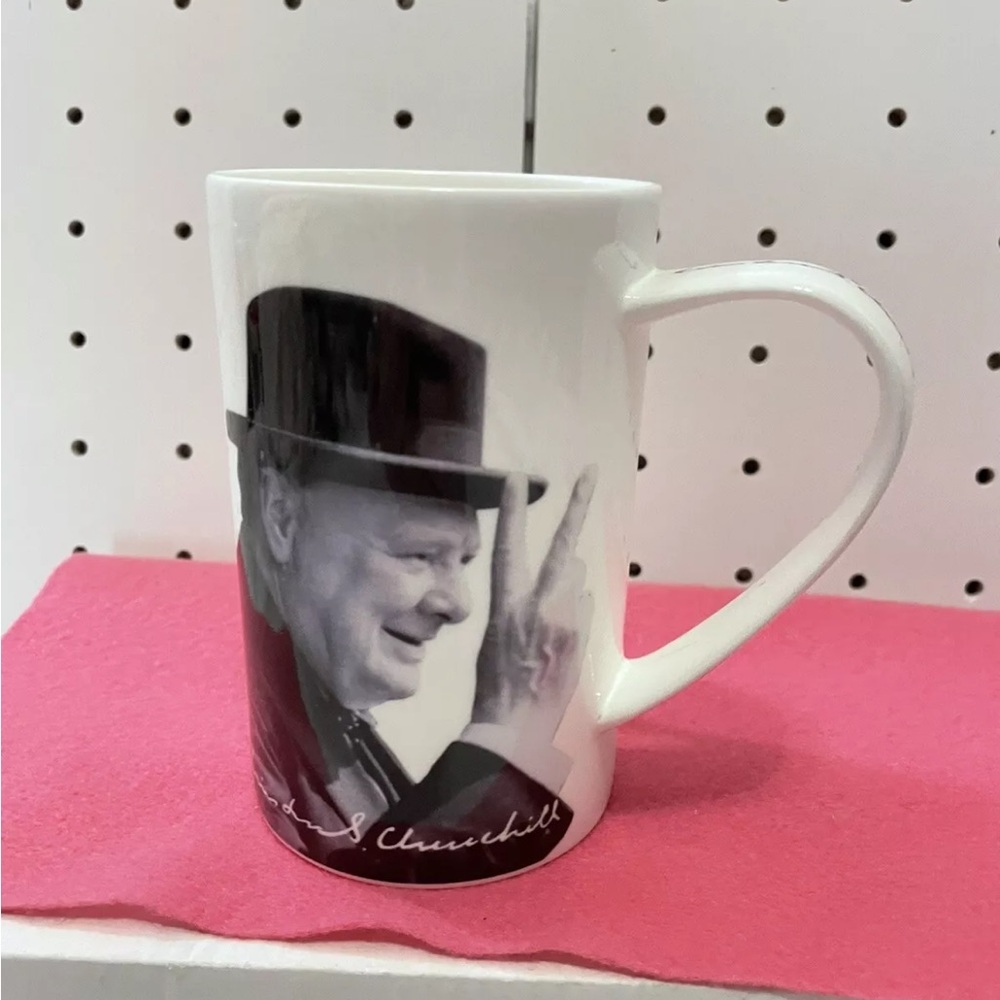 Portrait Of Churchill Offering Peace Sign Coffee Mug 45.00